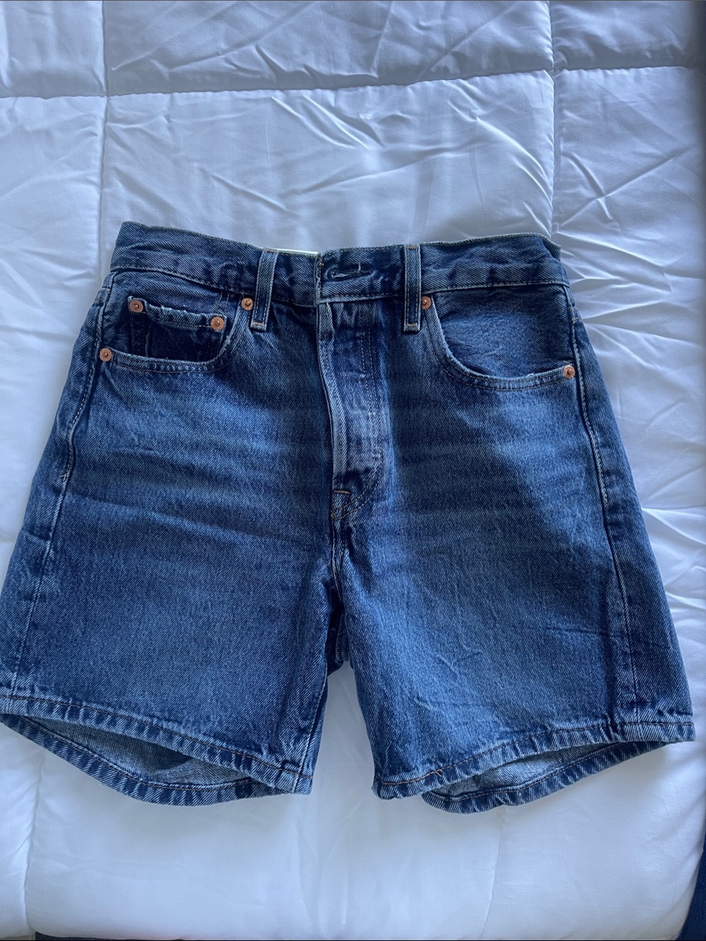 Levi's Women's Dark Blue Denim Cutoff Shorts
